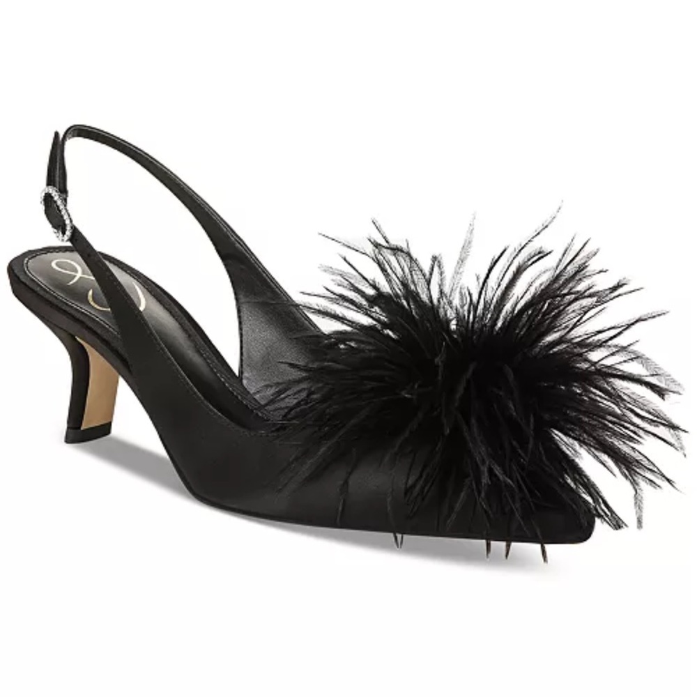 Sam Edelman Bianka Feather Slingback Kitten-Heel Pumps